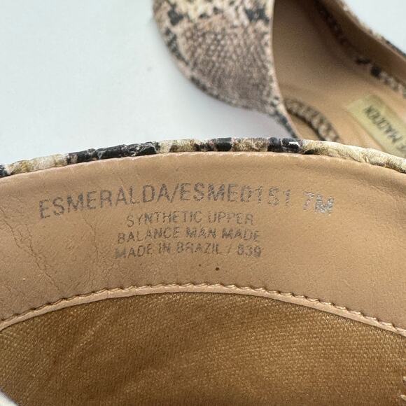 Steve Madden Heels Womens 7 Black Snake Print Esmerelda Black Open Toe Shoes - Picture 8 of 9